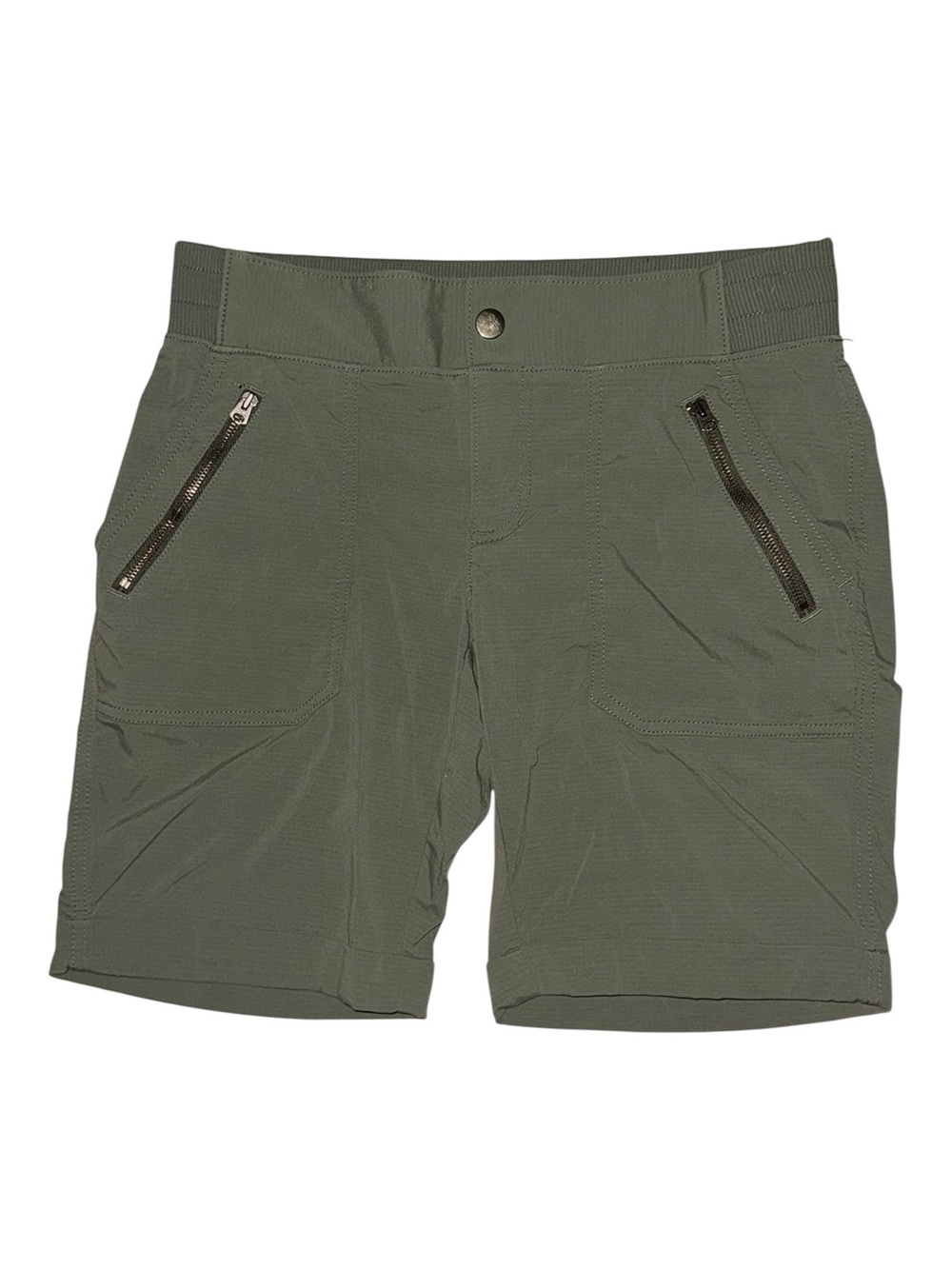 Athleta Green Utility Hiking Shorts Women’s Size 6 Stretch Zip Pocket Outdoor